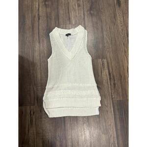 Rag & Bone White Cotton V Neck Sweater vest sz S